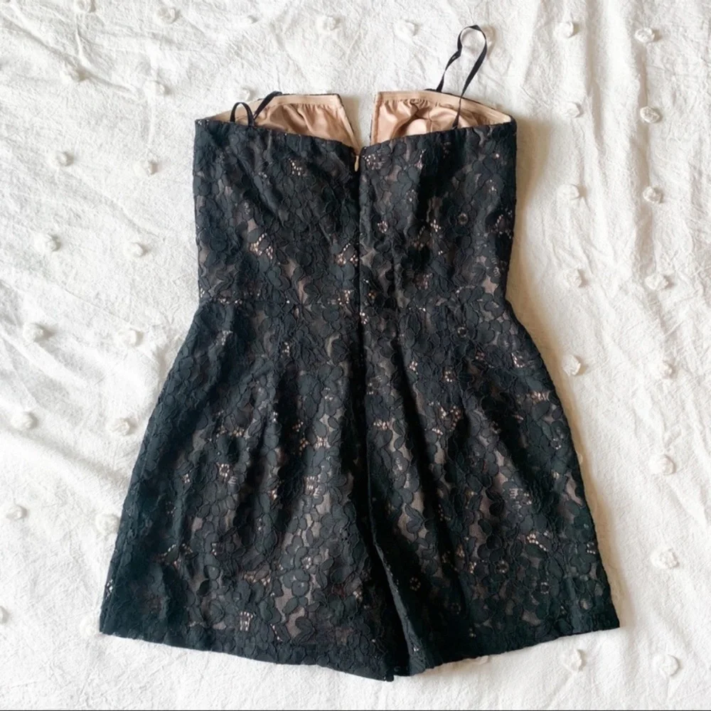 new✨ j.o.a anthro black lace and nude strapless romper - Picture 10 of 14